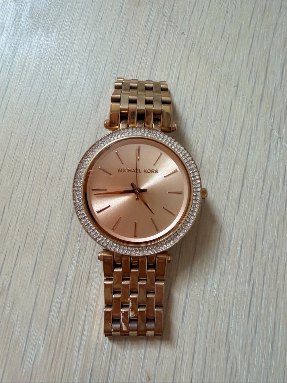 Michael Kors Rose Gold Crystal Bezel Women's Bracelet Watch